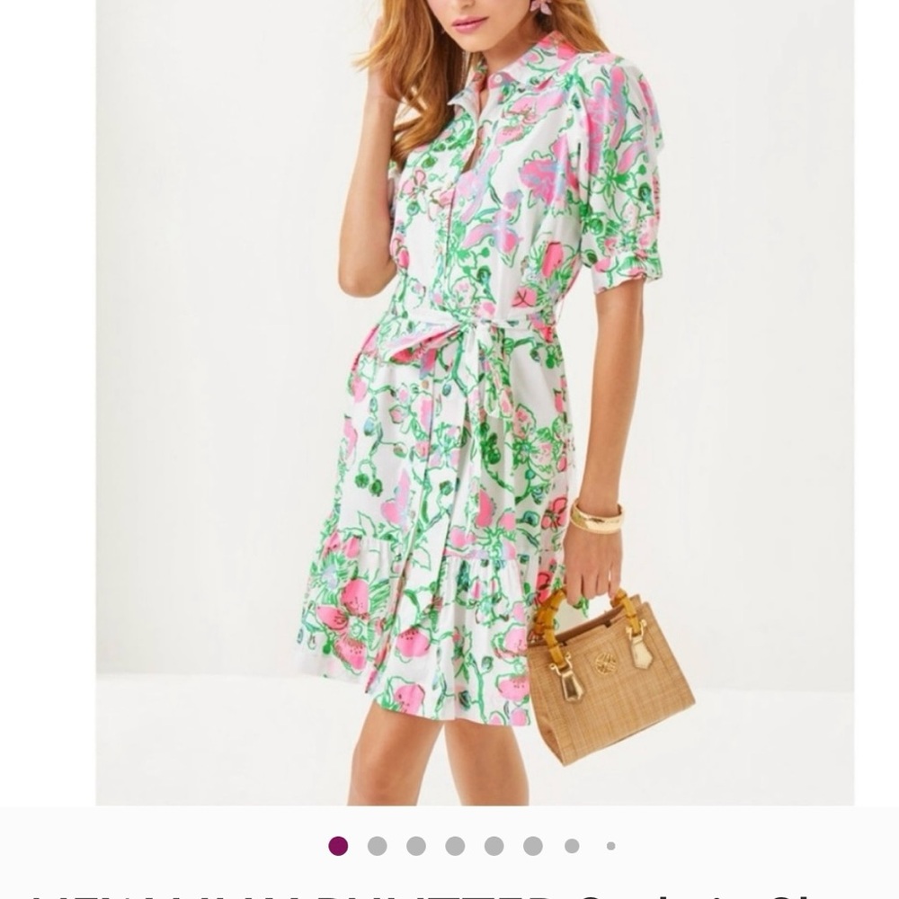 Lilly Pulitzer Sashia Shirt Dress with Tie Belt
Size 8